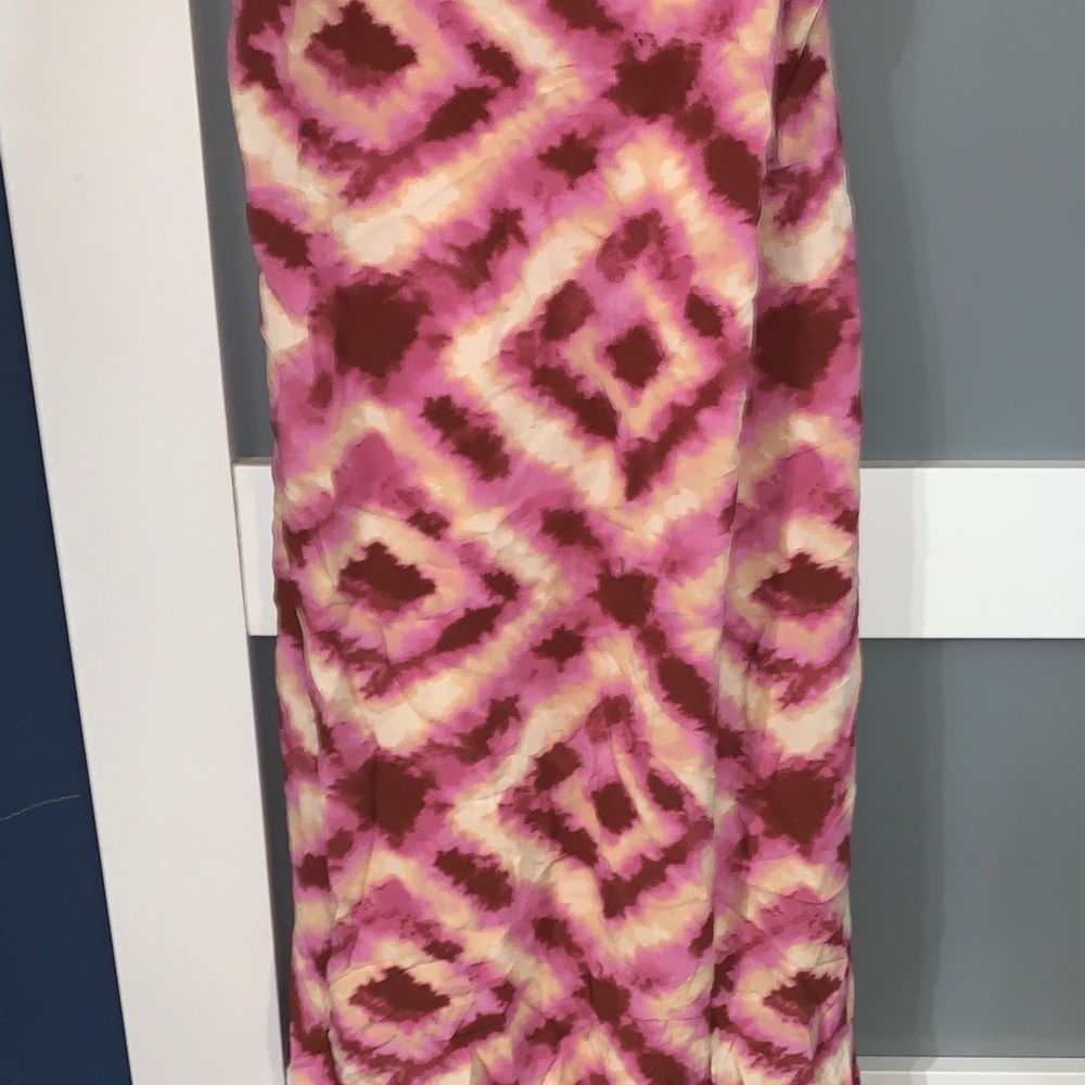 Japna Pink and Brown Geometric Maxi Dress - Picture 3 of 7